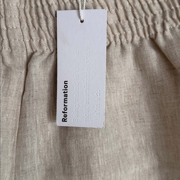 Reformation High Waist Linen Shorts in Tan Sz S.  Next - Picture 2 of 7